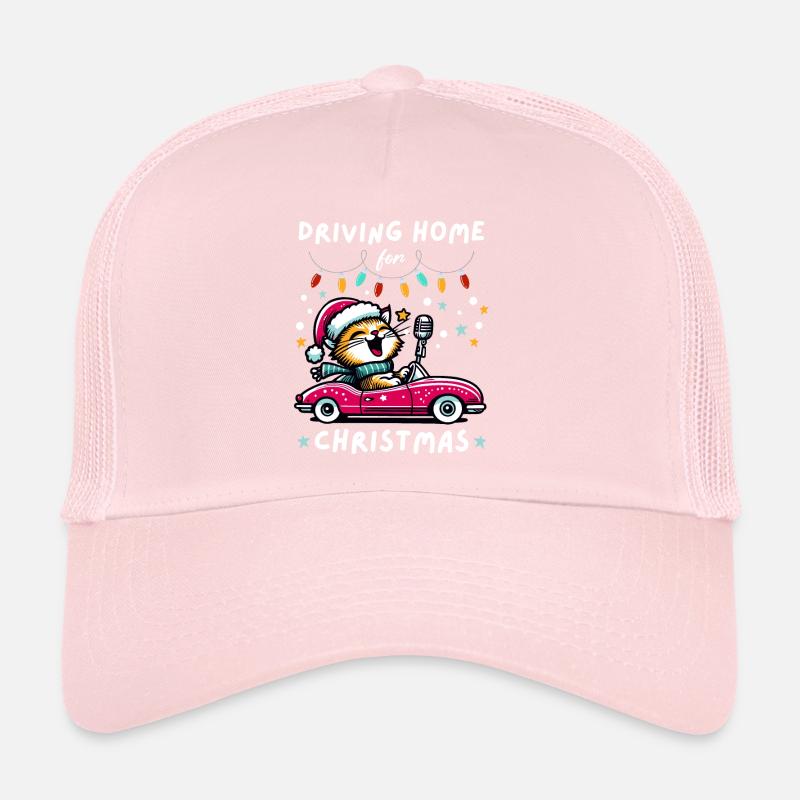Noël Chat Maison Famille Vacances Mignon Casquette trucker 