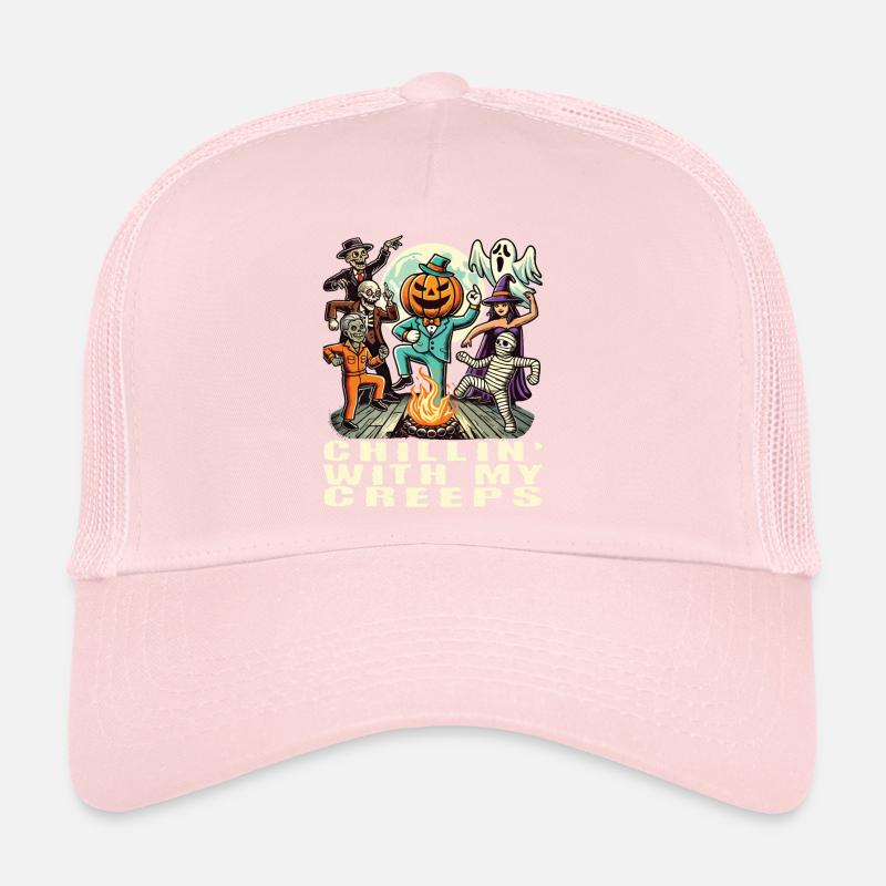 S’amuser à l’Halloween avec des amis effrayants Casquette trucker 