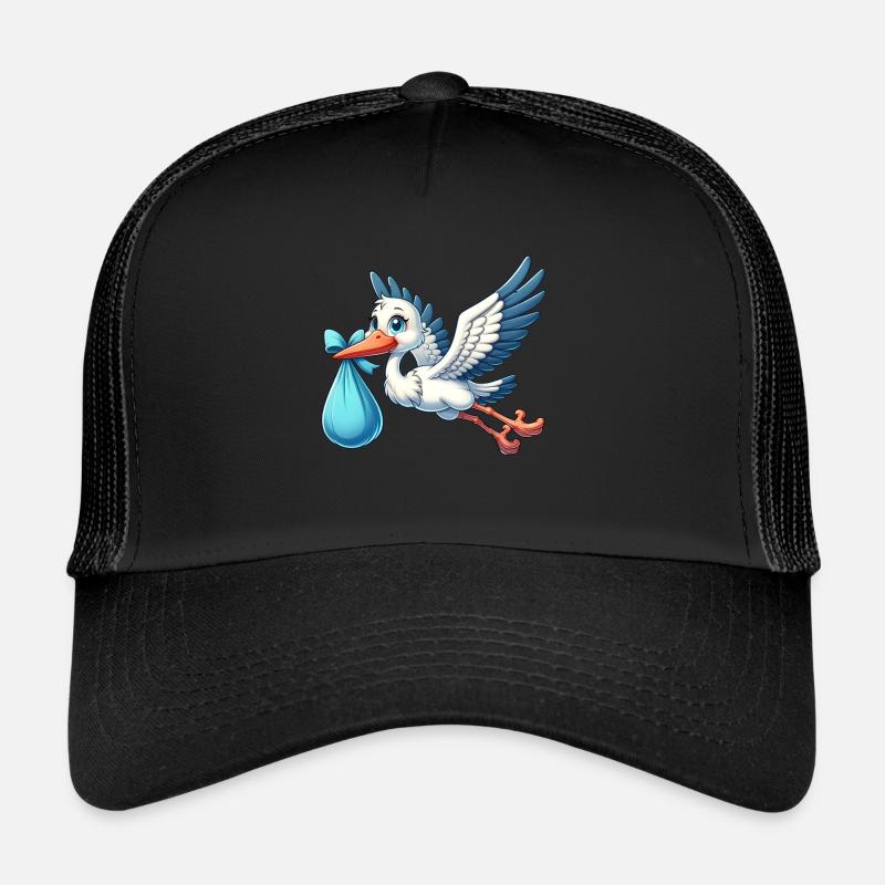 Cigogne heureuse avec bébé Casquette trucker 