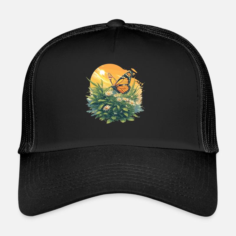 papillon papillons papillon papillon - Casquette trucker  - noir/noir