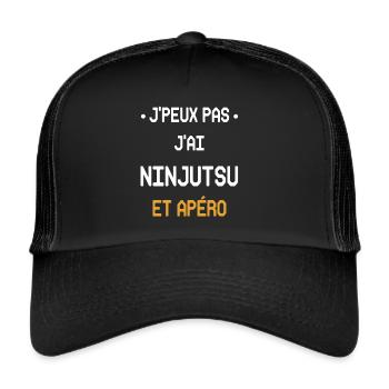 I can't I have ninjutsu and aperitif - Trucker Cap - black/black - Front