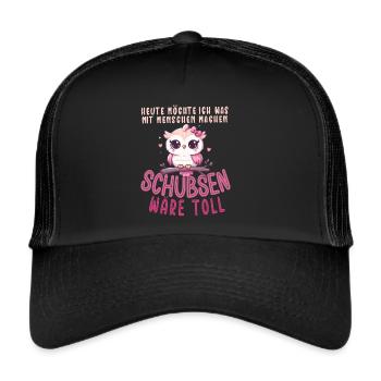Aujourd’hui, je veux pousser les gens à hibou - Casquette trucker  - noir/noir - Devant