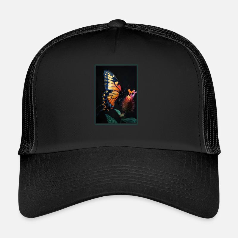 Butterfly Schmetterlinge Schmetterling - Trucker Cap - Schwarz/Schwarz