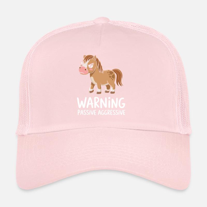 Warning Passive Aggressive Pferd Cartoon Trucker Cap