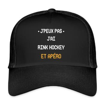 j'peux pas j'ai rink hockey et apéro - Casquette trucker  - noir/noir - Devant