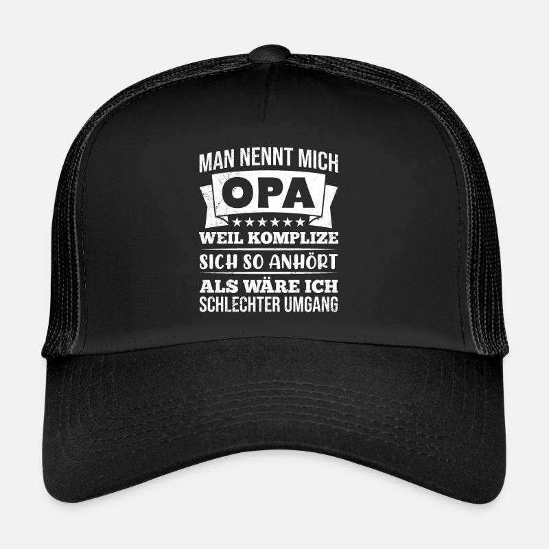 Opi MAN NENNT MICH OPA KOMPLIZE KLINGT SCHLECHT - Trucker Cap - Schwarz/Schwarz
