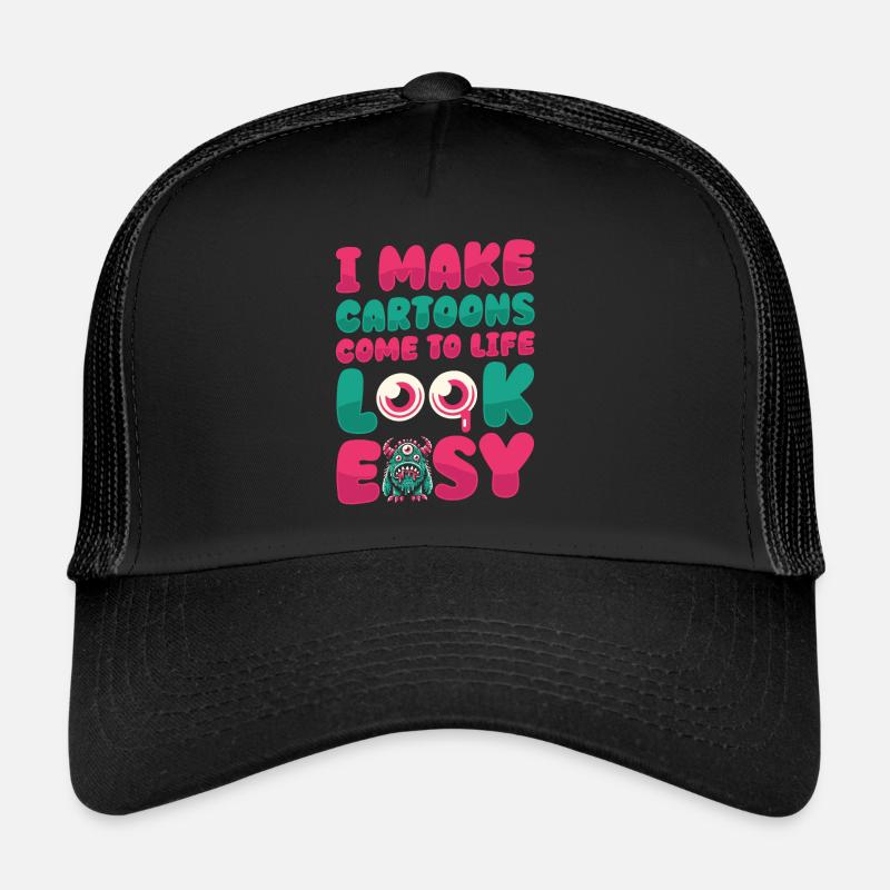 Animateur - Casquette trucker  - noir/noir
