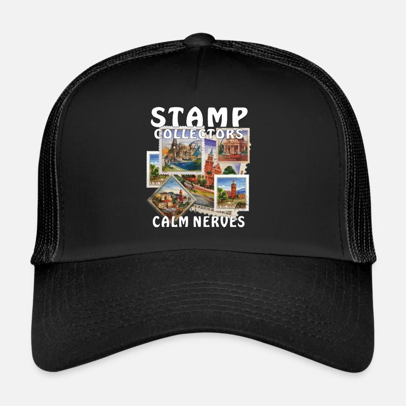STAMP COLLECTORS CALM NERVES Trucker Cap