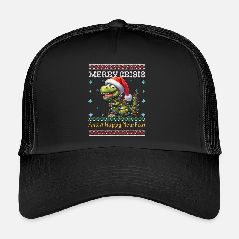 Weihnachten Merry Crisis Dino Ugly Christmas Trucker Cap