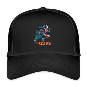 Marathon Runner Woman Running Running Training Jogging - Trucker Cap - black/black - Front