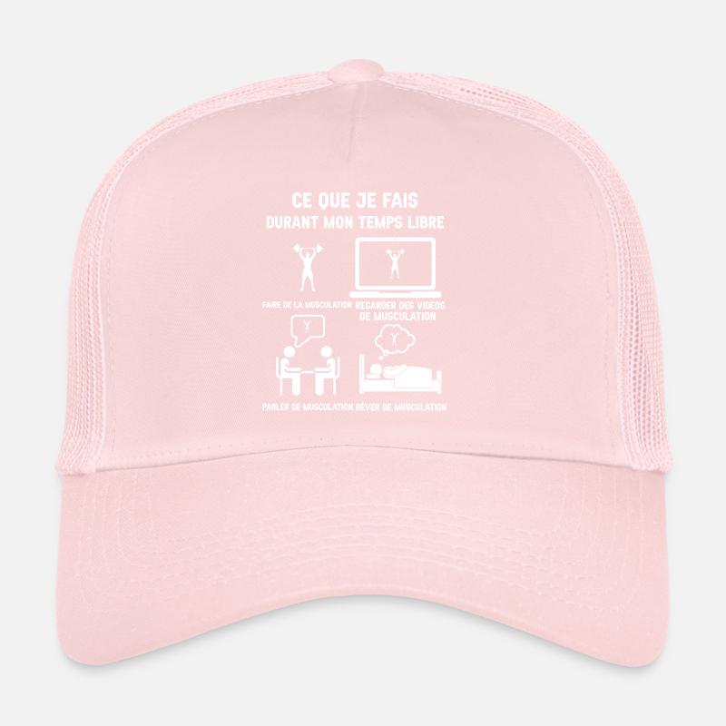 temps libre musculation humour Casquette trucker 