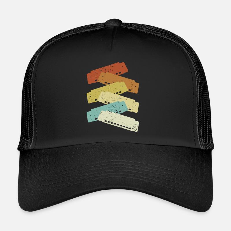 Harmoniste rétro Harmoniciste Harpe à bouche Harmonica Casquette trucker 