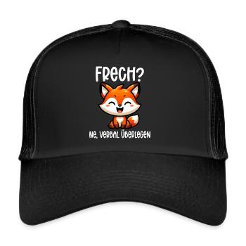 Frech Ne Fuchs Sarkasmus Lustig Verbal Überlegen - Trucker Cap - Schwarz/Schwarz - Vorne