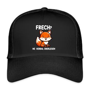 Frech Ne Fuchs Sarkasmus Lustig Verbal Überlegen - Trucker Cap - Schwarz/Schwarz - Vorne