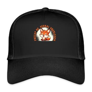 Frech Ne Fuchs Sarkasmus Lustig Verbal Überlegen - Trucker Cap - Schwarz/Schwarz - Vorne