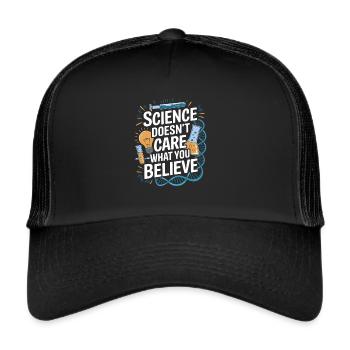 Atheists believe in science and research - Trucker Cap - black/black - Front