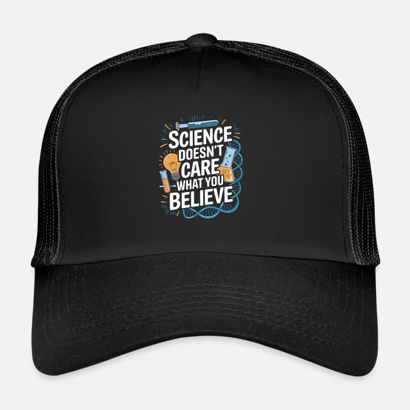 Atheists believe in science and research Trucker Cap