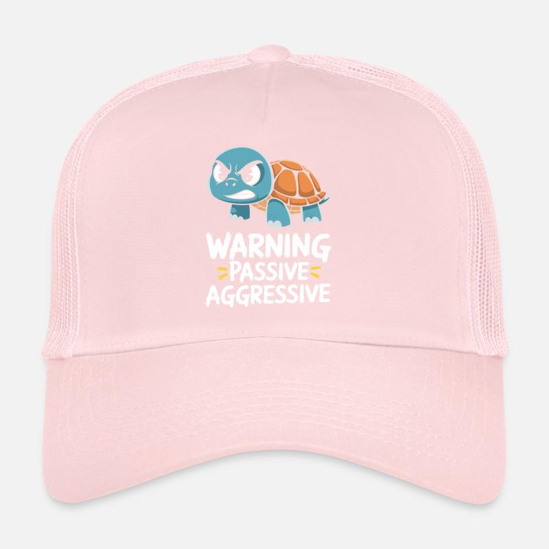 Warning Passive Aggressive Turtle Graphics Trucker Cap