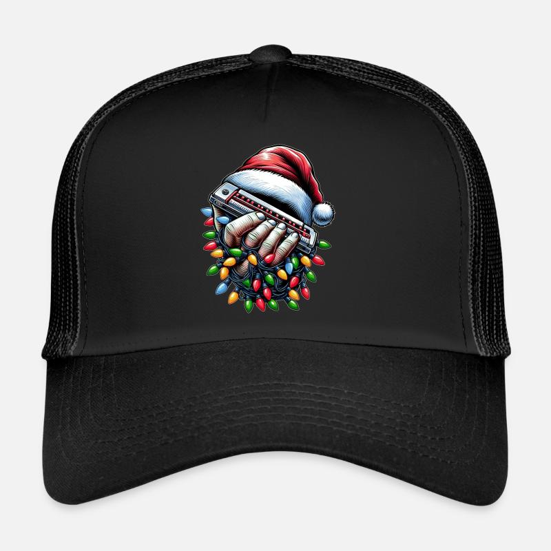 Harmonica Harmonica Joueur Chapeau de Père Noël Casquette trucker 