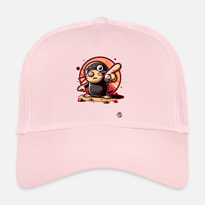Drôle de taupe pointant avec le doigt Casquette trucker 