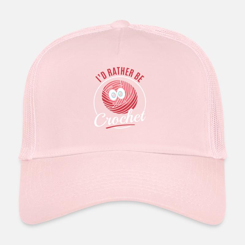 I'd rather be crochet - Crocheter Crochet Lover Cr Trucker Cap