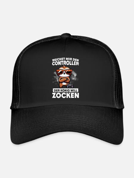 Hands me the controller, the queen wants to play - Trucker Cap - black/black - Front