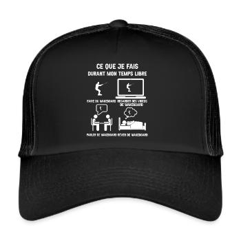 Free time wakeboard humor - Trucker Cap - black/black - Front