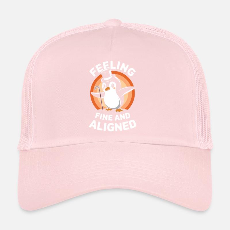 Feeling Fine And Aligned Penguin Charming Trucker Cap