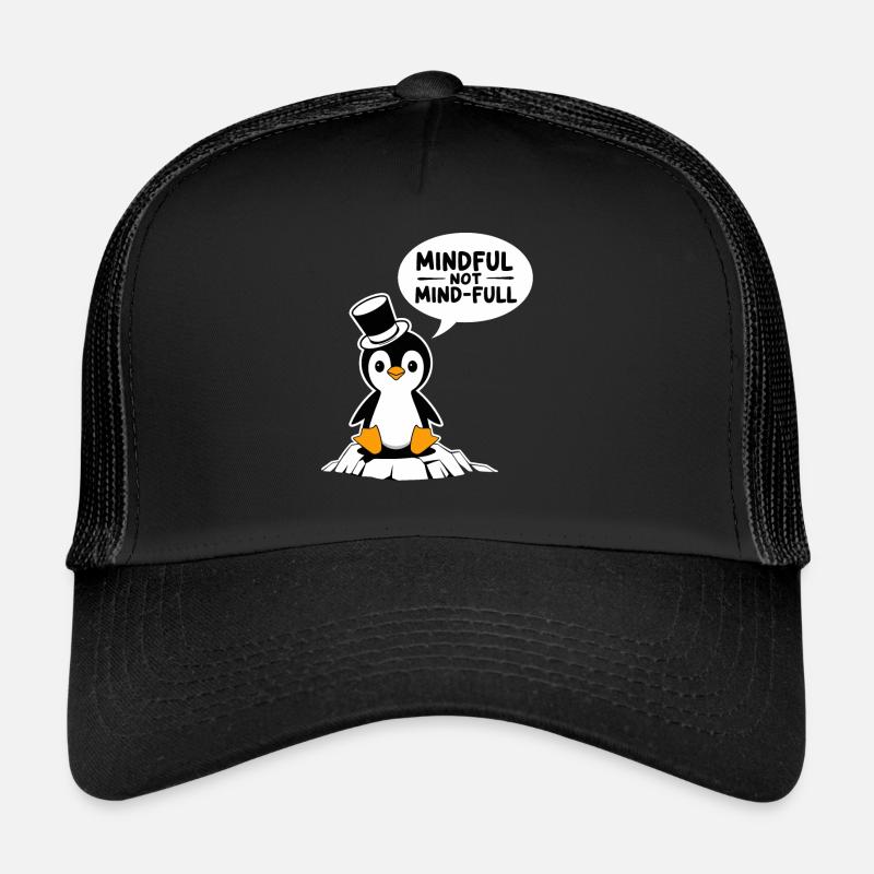 Achtsamer Pinguin Mit Zylinder Auf Eisblock Trucker Cap