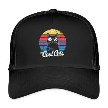 Cool Cats: Retro design with black cat - Trucker Cap - black/black - Front