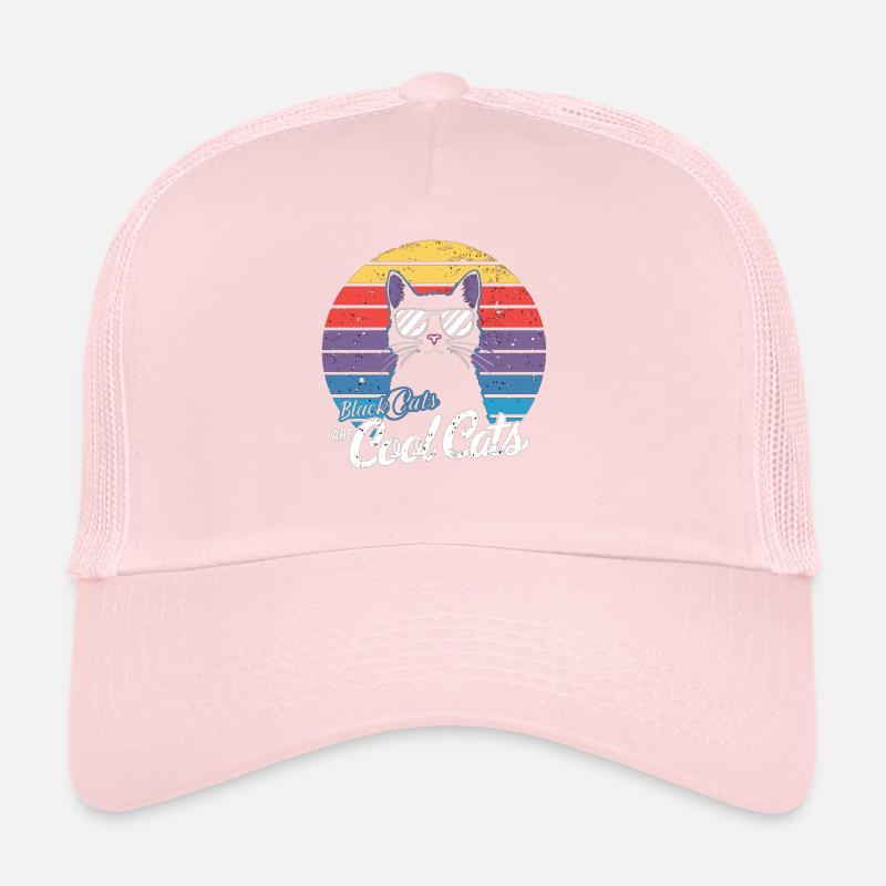 Cool Cats : Design rétro avec chat noir Casquette trucker 