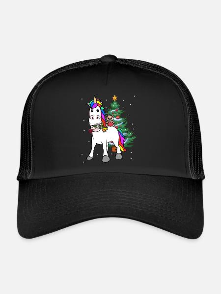 Licorne Noël Noël - Casquette trucker  - noir/noir - Devant