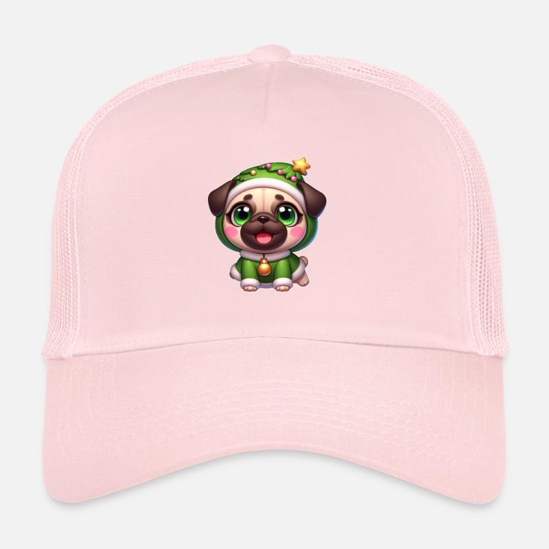 Weihnachten Mops im lustigen Baum Kostüm Trucker Cap
