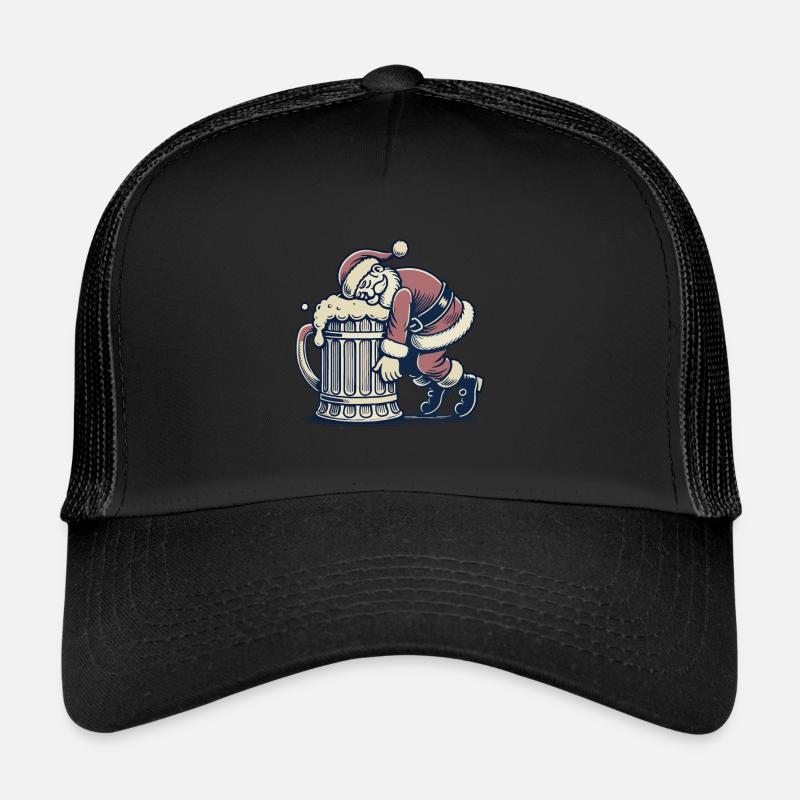 Besoffener Weihnachtsmann Mit Bierkrug Trucker Cap