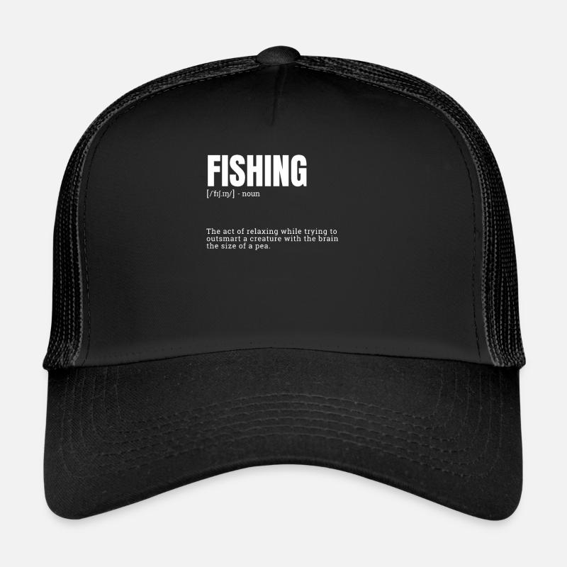 Funny Fishing to Outsmart Pea-Sized Creatures - Trucker Cap - Schwarz/Schwarz