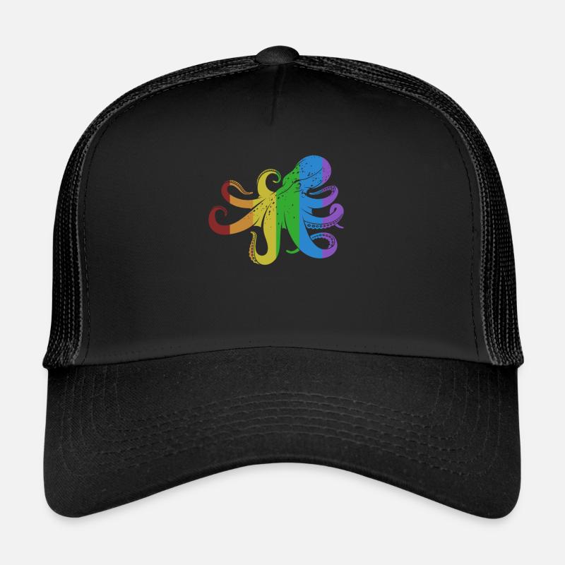 Pieuvre LGBT Arc-en-ciel Octopodes Octopoda Casquette trucker 
