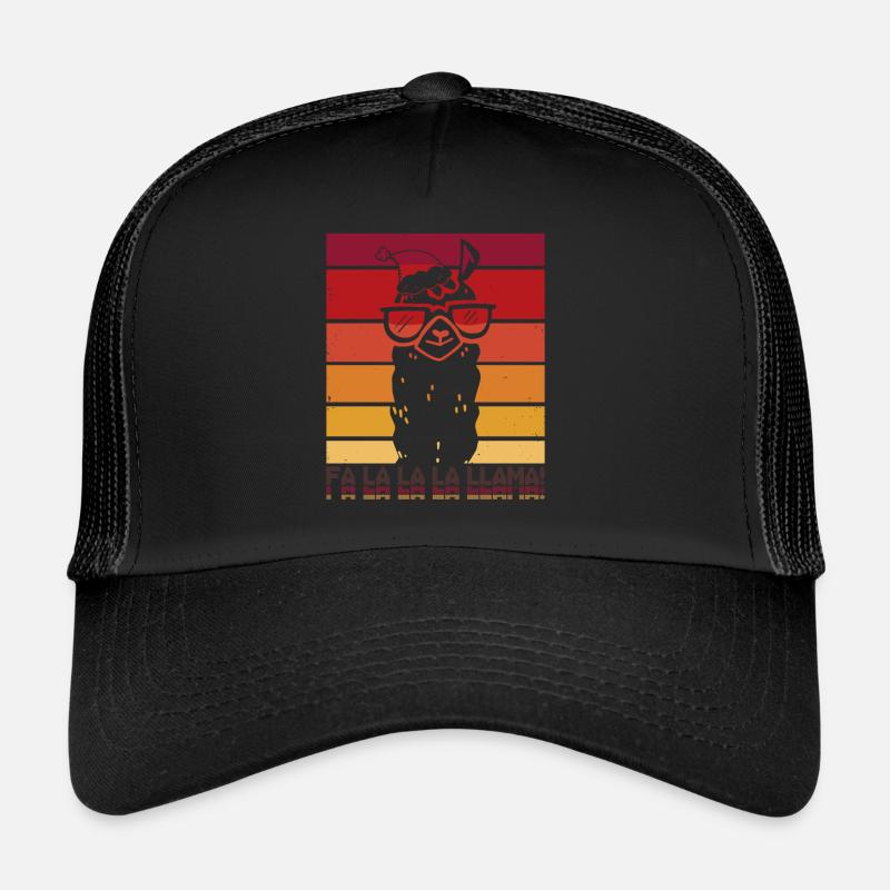 Fa La La Llama - Vintage Sunset Llama with Trucker Cap
