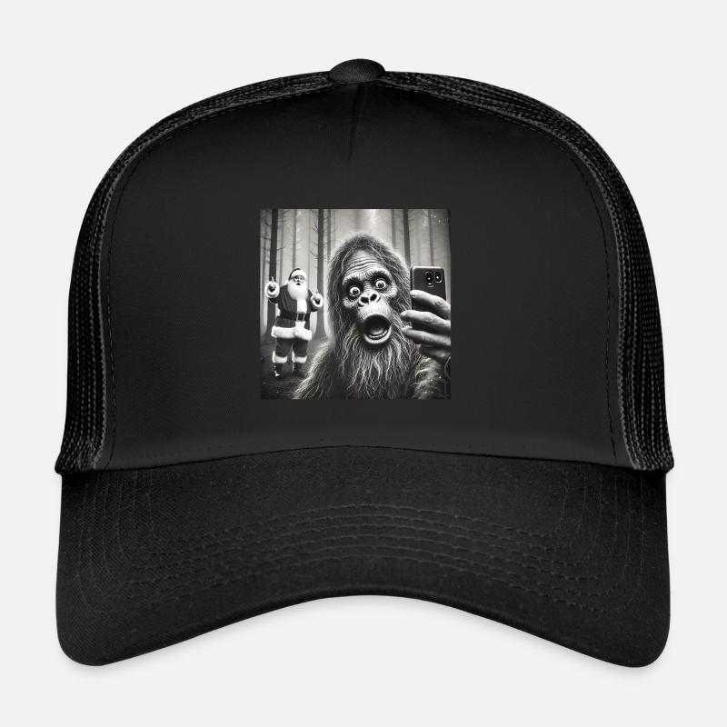 Bigfoot & Santa existe vraiment Selfie Noël Casquette trucker 
