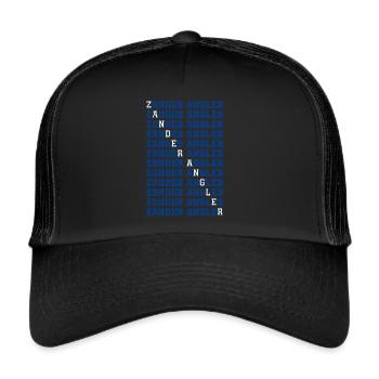 ZANDER ANGLER Lustiges Zander Angeln Donau - Trucker Cap - Schwarz/Schwarz - Vorne