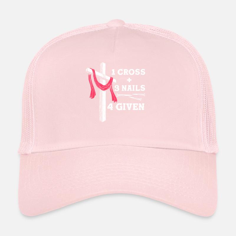 Christlicher Glaube - 1 Kreuz 3 Nägel 4 gegebene Botschaft Trucker Cap