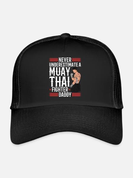 Combattant de Muay Thai Papa Combattant de Muay Thai - Casquette trucker  - noir/noir - Devant