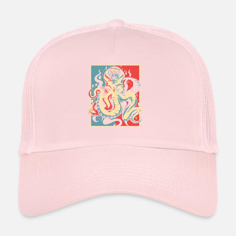 Portrait de pieuvre Octopoda Cephalopoda Octopodes Casquette trucker 