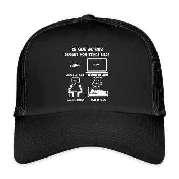 Free time swimming pool funny humor - Trucker Cap - black/black - Front