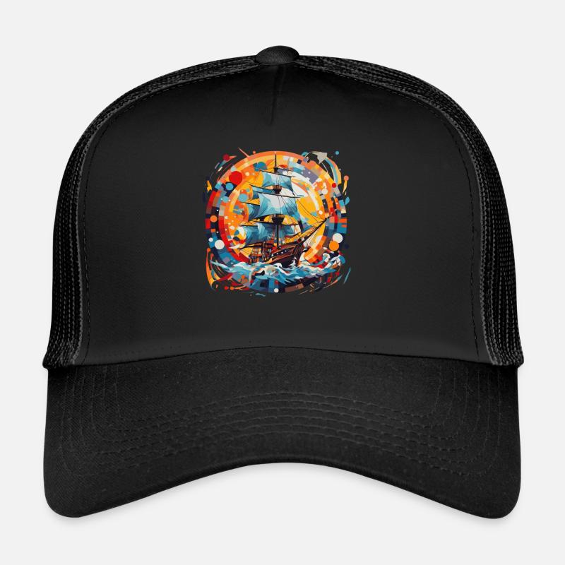 Sailing Ship, Frigate, Boat Trucker Cap