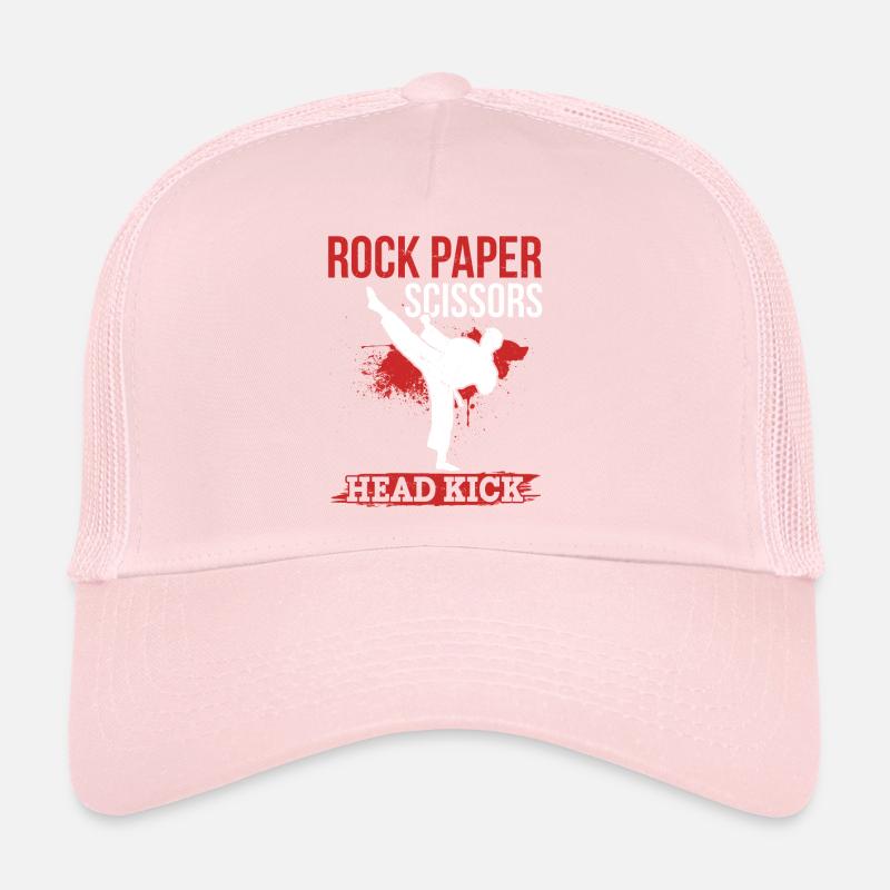 Roche Papier Ciseaux Coup de pied à la tête - Funny Muay Thai Casquette trucker 