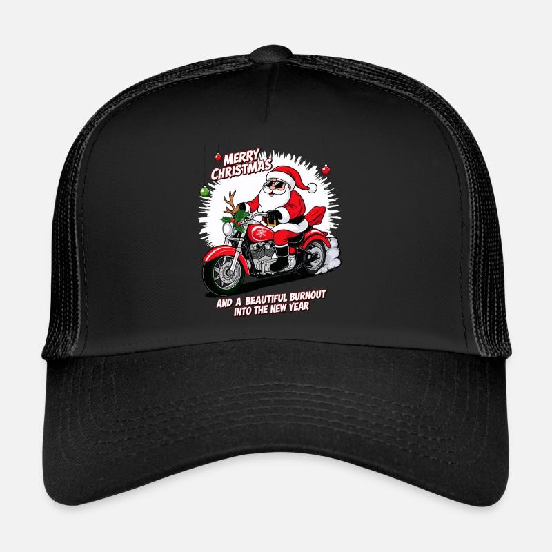 Rocker Weihnachtsmann - Trucker Cap - Schwarz/Schwarz