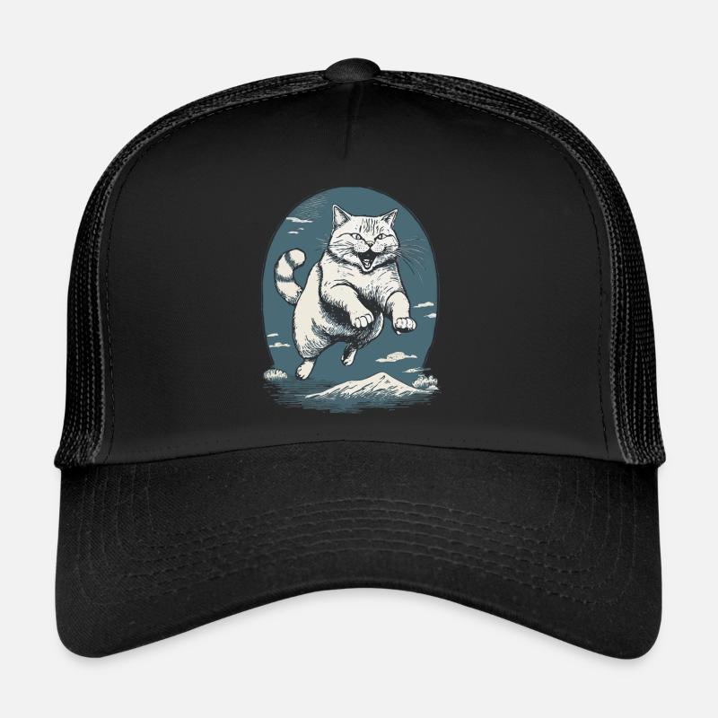 Le chat dans le saut Casquette trucker 