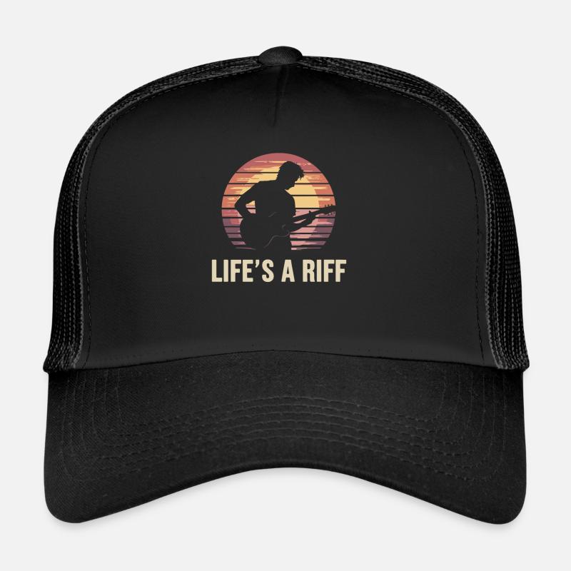 Guitar player Silhouette Life's A Riff Trucker Cap