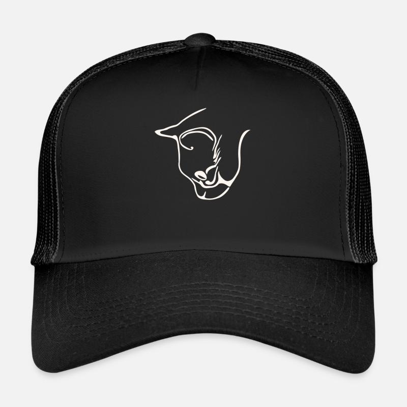 cat face graphic design - Trucker Cap - Schwarz/Schwarz