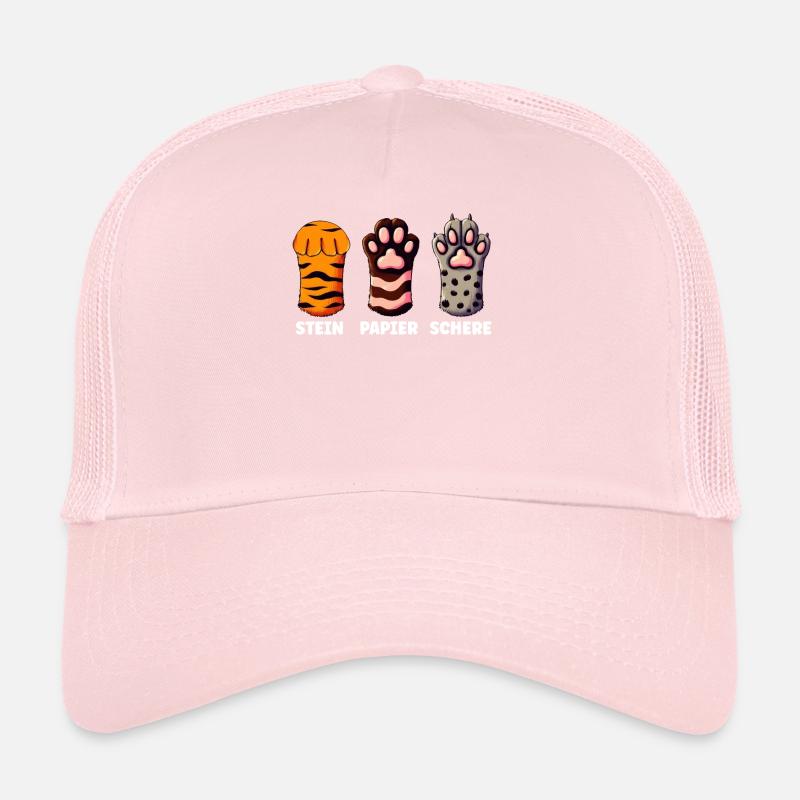 Katze Stein Papier Schere Pfote Spiel Lustige Trucker Cap
